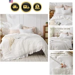Elegant Queen Seersucker Comforter Set - 3 Piece Ruffle Bedding All Seasons. Fixed Price $81.92.