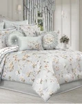Five Queens Court Paris Comforter Set Euro Sham, Blue Sz Nwt. Fixed Price $249.00.