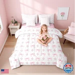 Erosebridal Girls Pink Bow Comforter Set Full Bed Bag Kidsgirly. Fixed Price $82.29.