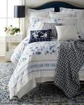 Ralph Lauren Whitlow Porcelain Blue White Floral Cotton Comforter Queen. Fixed Price $195.00.