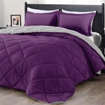 Downluxe Comforter Set - And Queen, Purple/grey. Fixed Price $72.50.