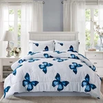 Lightweight Microfiber Blue Butterfly Full/queen 3PC Comforter Bedding Set. Fixed Price $59.35.