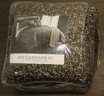 Hallmart Jungle Nights 14-PIECE Comforter Set Chocolate Brown / Gold Queen. Fixed Price $96.20.