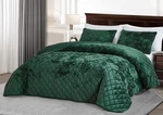 Chezmoi Collection Lux 3-PIECE Diamond Stitch Plush Distressed Velvet Quilt Set. Fixed Price $104.99.