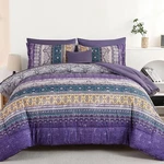 Cottolester Boho Queen Comforter Set 8 Piece Violet Bohemian Striped Bedding. Fixed Price $99.36.