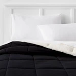 Room Essentials, Faux Shearling Microfiber Comforter, Twin/ Xl Twin, Black. Fixed Price $22.39.