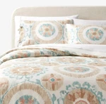 Threshold King Size Suzani Print Duvet Cover And Sham Set Ivory/light Teal Blue. Fixed Price $55.99.