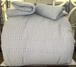 Pottery Barn King/cal Honeycomb Cotton Comforter & 2 Shams Light Chambray. Fixed Price $135.00.