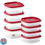 Rubbermaid Plastic Food Storage, Red, Blue Spruce And Vented Lids (16SET). Fixed Price $32.95.