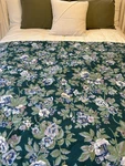 Vtg Martex Queen Comforter Dust Ruffle Set Green Floral Cottage 86X96 Usa. Fixed Price $95.00.