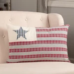 Farmhouse 14"X22" American Flag Pillow Red Patchwork Bedroom Decor Vhc Brands. Fixed Price $36.70.