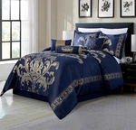 Chezmoi Collection Royale 7-PIECE Jacquard Floral Comforter Set, Oversized Queen. Fixed Price $162.22.