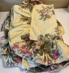 Wamsutta King Yellow Green Chintz Floral Shams Ruffled Edge Set (a 52. Fixed Price $36.00.