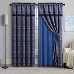 Chezmoi Collection Caesar 4-PIECE Blue Gold Floral Geometric Jacquard Patchwo.... Fixed Price $81.89.