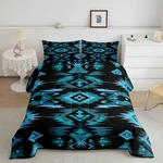 Blue Black Southwestern Comforter Set,tribal Native American Indian Bedding. Fixed Price $91.99.