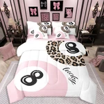 Funky Lucky 8 Ball King Comforter Set - Preppy Leopard Print Bedding. Fixed Price $121.99.