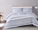 Truly Soft Curtis Stripe Grey/white 3 Pc-duvet Set, Full/queen. Fixed Price $39.95.