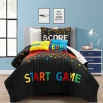 4PC Twin Video Games Reversible Oversized Kids' Quilt Set Black/red - Lush. Fixed Price $47.99.