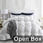 Puredown 3 Piece Goose Comforter Bedding Set, King Size, White. Fixed Price $284.69.