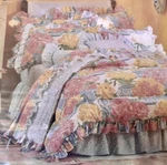 Lady Pepperell Vintage Twin Comforter Blue Ginger Jar Reversible Ruffled Rare. Fixed Price $209.70.
