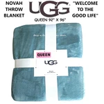 Ugg Queen Novah Throw Blanket Slate Green Plush Luxury Comfort Soft 92"X96". Fixed Price $119.95.