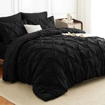Himeet Pintuck Bed Bag, 7 Pieces Size Comforter Set Queen, Black. Fixed Price $50.67.