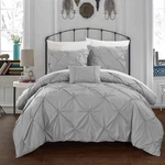 Chic Home Daya 4 Piece Duvet Cover Set Ruffled Pinch Pleat Design Embellished. Fixed Price $58.14.