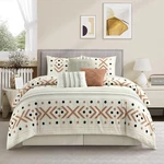 Stratford Park Taupe Terry Embroidery Comforter Set Queen Size, 7 Piece Geome.... Fixed Price $158.29.