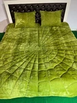 Olive Green Velvet Quilt Comforter Spider Bedspread Blankets Bedding Set & Size.. Fixed Price $85.00.