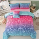 Queen Size Girls Bedding Set 6 Piece Blue Pink Comforter Kids Bag. Fixed Price $90.99.
