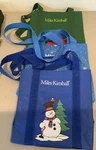 Of 3 Miles Kimball Tote Bags 100% Pvc Blue, Green Snow Poinsettia. Fixed Price $17.50.