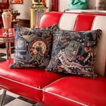 Vtg Tapestry Feather Throw Pillows 50S Elvis Jukebox Guitar Rockabilly Set Of 2. Fixed Price $68.00.