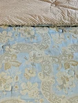Croscill Napoleon King Comforter With Shams & Bed Skirt Aqua Blue Gold Corded. Fixed Price $449.99.