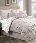 Geneva Home Fashion 7-PIECE Ella Pleat Comforter Set (beige King) New Box!. Fixed Price $35.99.