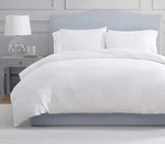 Martha Stewart Queen Comforter Set Cotton-rich Jacquard Bedding 3PC White. Fixed Price $114.00.