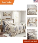 Luxurious 7-PIECE King Bed Set: Elegant Floral Microfiber Comforter. Fixed Price $87.09.