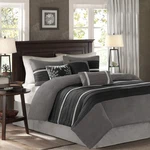 Madison Park - Palmer 7 Piece Comforter Set Black And Gray California King. Fixed Price $156.86.