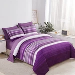 Kakijumn 7 Piece Bed Bag Stripe Comforter Set King Size, White And Purpl.... Fixed Price $57.92.