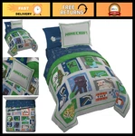 Jay Franco Minecraft 5 Piece Twin Bedding Set Reversible Comforter Sheets. Fixed Price $114.99.