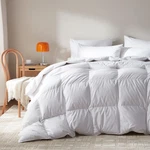 Goose Feather Down Comforter Oversized King 100% Cotton Baffle Box Organic Duvet. Fixed Price $259.99.