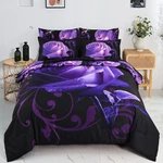 Xruibed Floral Comforter Set Queen 7 Piece In Bag Purple Rose Flower. Fixed Price $96.53.