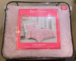 Juicy Couture Pink Logos &crowns Embossed Plush 3PC Twin Comforter Set Soft&cozy. Fixed Price $89.99.