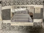 Great Bay Home Reversible Grey Full/queen Quilt Comforter W/2 Shams. Fixed Price $47.44.