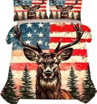 Kxry Elk Usa American Flag Comforter Set Twin Size Deer Bedding Boys. Fixed Price $29.99.
