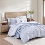 Tommy Hilfiger King Comforter Set Bedding Sham Essentials Stripe White Blue. Fixed Price $144.00.