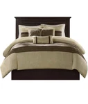 Palmer Comforter Set-luxury Faux Suede Design, Striped Accent, All Season Queen. Fixed Price $89.99.