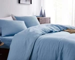 Luxurious 3PC Duvet Set Pure Egyptian Cotton 600/1000 Tc Us-king Skyblue Solid. Fixed Price $80.03.