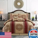 Stratford Park Gold/wine Bedroom Comforter Sets Queen 7 Piece Burgundy Home. Fixed Price $161.25.