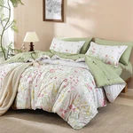 7 Piece Floral Full Size Set, Pink Green Cute Bedding. Fixed Price $75.99.