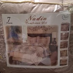 Victoria Classics Nadia King Comforter Set 7PC Chocolate/taupe Stripes Polyester. Fixed Price $57.49.